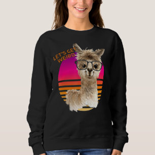 Let's Be Weird Animals Hipster Llama With Glasses Sweatshirt