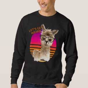 Let's Be Weird Animals Hipster Llama With Glasses Sweatshirt