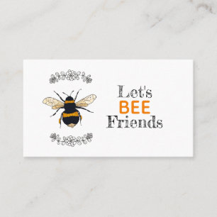 Let's Bee Friends Play Date Contact Calling Card