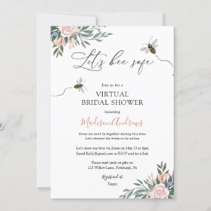 Let's Bee Safe Virtual Bridal Shower Invitation