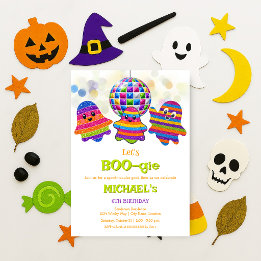 Let's BOO-gie Kids Disco Halloween Birthday Party Invitation