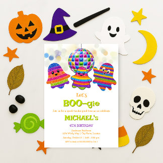 Let's BOO-gie Kids Disco Halloween Birthday Party Invitation