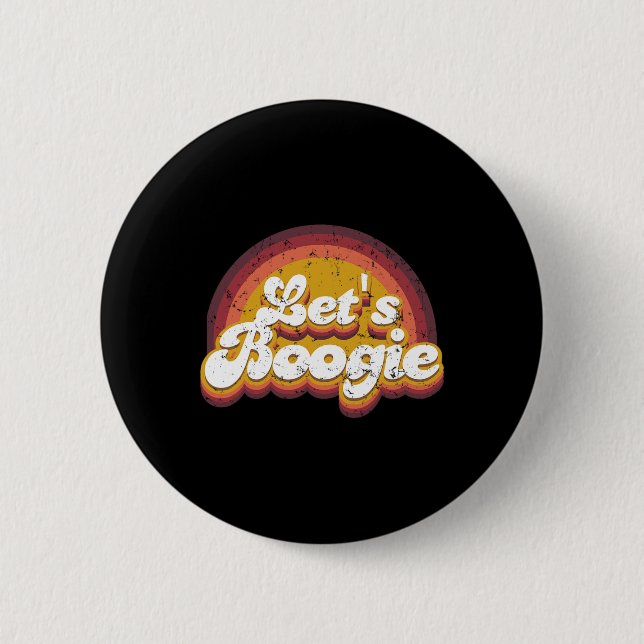 Let's Boogie Kidcore Aesthetic Retro Rainbow Danci 6 Cm Round Badge (Front)