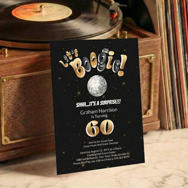 Let's Boogie Men's 60th Birthday Party Invitation (Creator Uploaded)