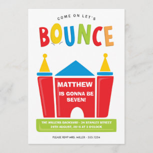 Let's Bounce Birthday Party Invitation