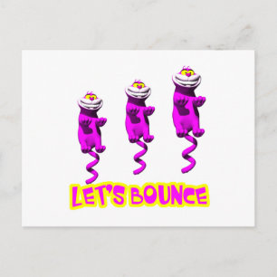 Lets Bounce Bouncing Kitty Cat Postcard