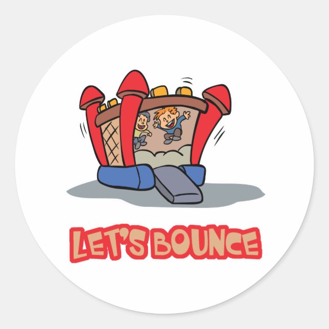 Lets Bounce Jump Castle Classic Round Sticker (Front)