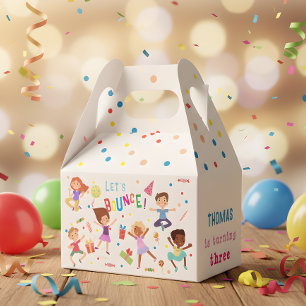 Let's bounce jumping park kids birthday favour box