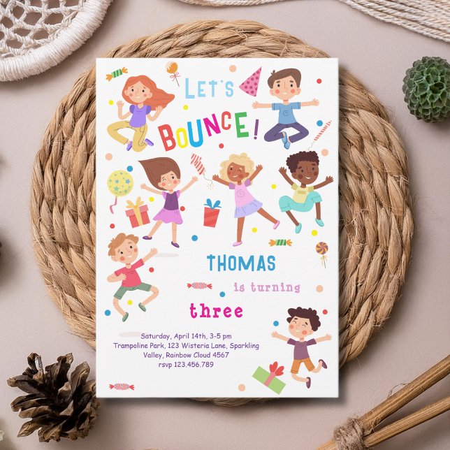 Let's bounce jumping park kids birthday invitation (Creator Uploaded)