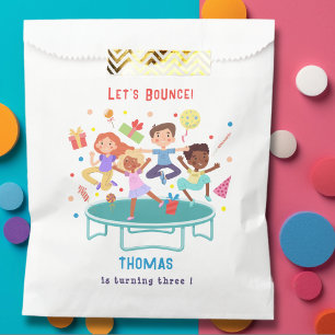 Let's bounce jumping trampoline park kids birthday favour bags