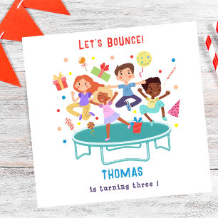 Let's bounce jumping trampoline park kids birthday napkin