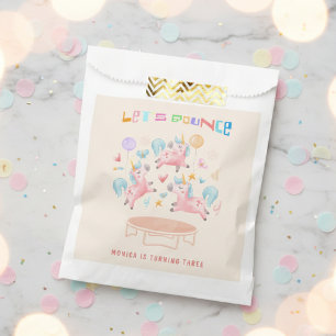 Let's bounce jumping unicorns kids birthday favour bags