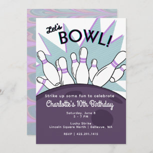 Let's Bowl Birthday Invitation