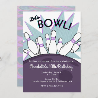 Let's Bowl Birthday Invitation