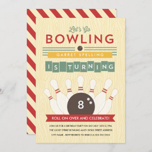 Let's Bowl! Birthday Party Invitation