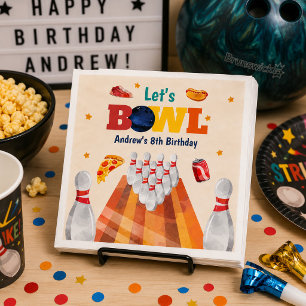 Let's Bowl Bowling Birthday Party Napkins