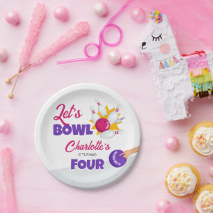 Let's Bowl Kids Bowling Birthday Party Paper Plate