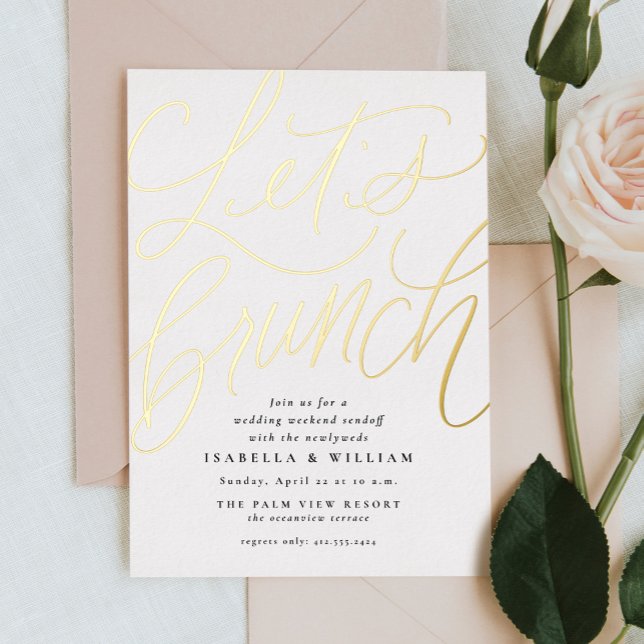 Let's brunch handlettered gold after wedding (Creator Uploaded)
