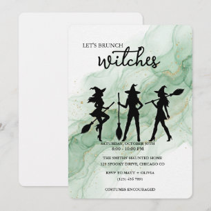 Let's Brunch Witches Halloween Party Invitation
