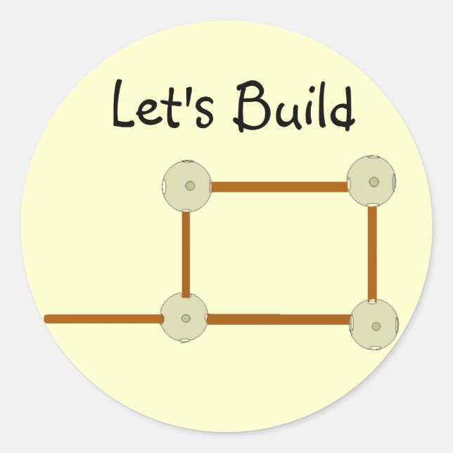 Let's Build Classic Round Sticker (Front)