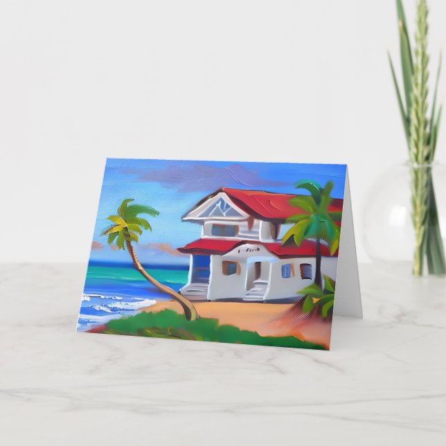 Let's Catch Up Soon | Tropical Beach House Card (Front)