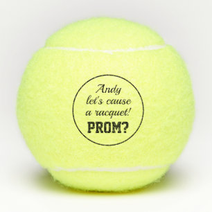 Let's cause a racket Prom Hoco promposal gift idea Tennis Balls