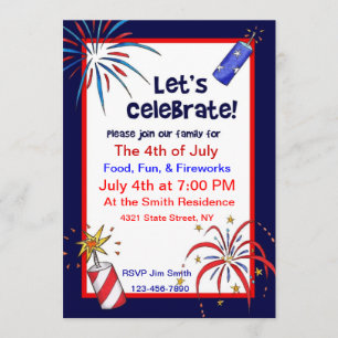 Let's celebrate! 4th of July Party Invitations