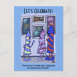 Let's Celebrate 4th of July Postcard