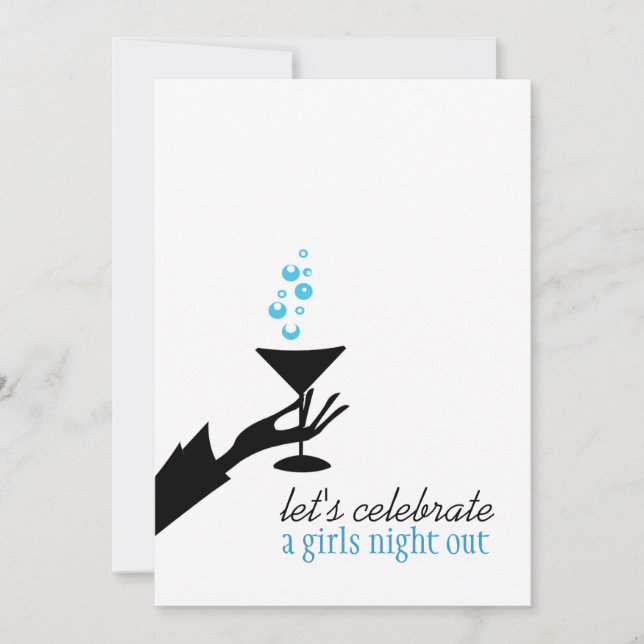 Let's Celebrate, a Girls Night Out Invitation (Front)