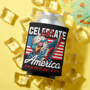 Let's Celebrate America 4th of July Eagle Can Cooler