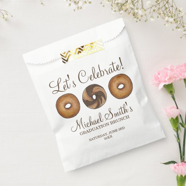 Let's Celebrate Bagel Graduation Party Brunch Favour Bags (Sealed)