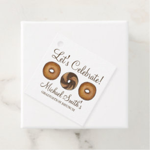 Let's Celebrate Bagel Graduation Party Brunch Favour Tags