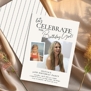 Let's Celebrate' Before & Now Adult Birthday Invitation