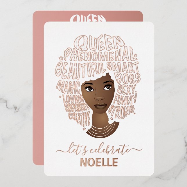 Let's Celebrate Birthday! Encouraging Black Woman (Front/Back)