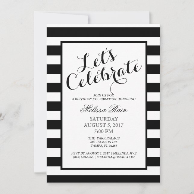 Let's Celebrate Birthday Invitation (Front)
