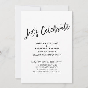 Let's Celebrate Casual, Modern Reception-Only Invitation