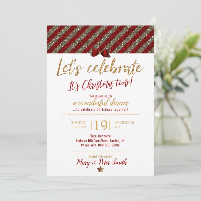 Let's celebrate Christmas Invitation (Standing Front)