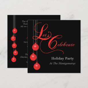 Let's Celebrate Custom Christmas Party Invitation