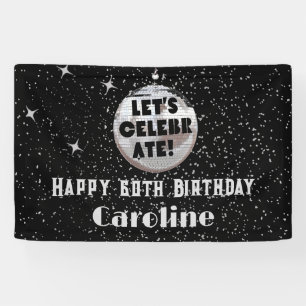 Let's Celebrate Disco Ball 60 YEARS Birthday Banner