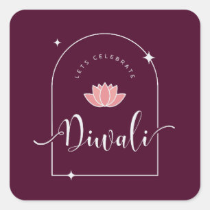 Lets celebrate Diwali elegant Square Sticker