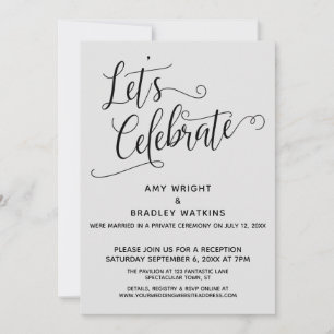 Let's Celebrate Elegant Light Grey Reception-Only Invitation