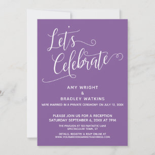 Let's Celebrate Elegant Purple Reception-Only Invitation
