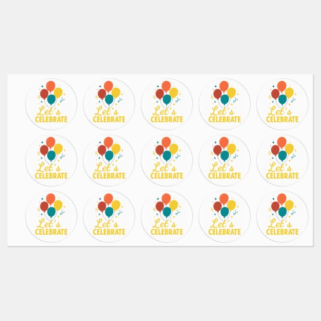 Let's Celebrate - Fun Balloon Sticker  (Sheet)