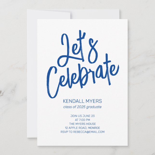 Let's Celebrate Grad Party with Photo Invitation (Front)