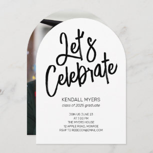 Let's Celebrate Grad Party with Photo Invitation