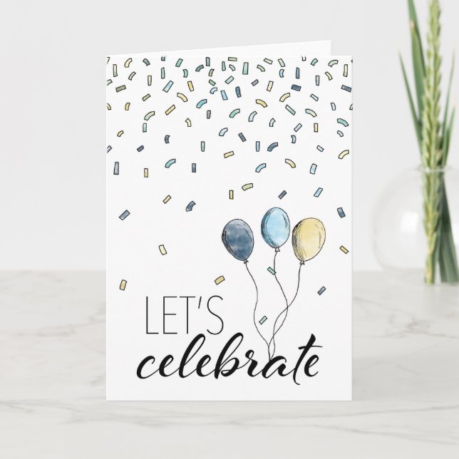 Let's Celebrate Graduation or Congrats Card  (Front)