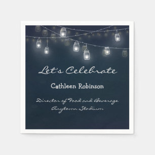 Let's Celebrate Honoree and Title Cafe Lights  Napkin