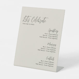 Let's Celebrate Ivory Bridal Shower Bar Pedestal Sign
