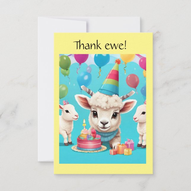 Let's Celebrate-Lambs Thank You Card (Front)