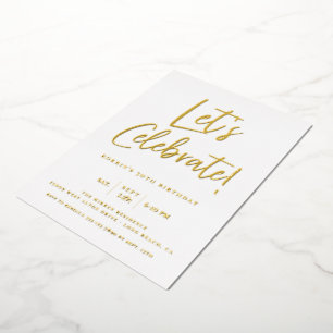 Let's Celebrate Modern Blue Script Birthday